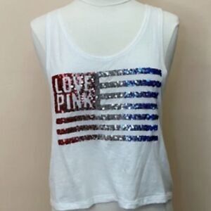 VS PINK Sequined Flag Tank Top